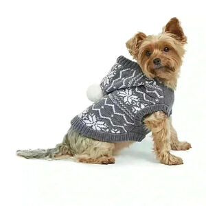 Dog Sweater NWT Chenille Hoodie Fair Isle Sweater size Large